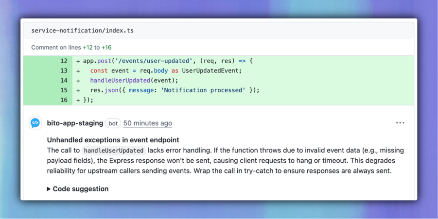 Unhandled exceptions
