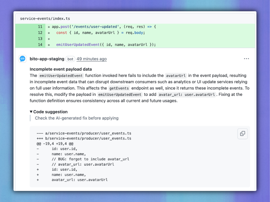 Incomplete payload by Bito